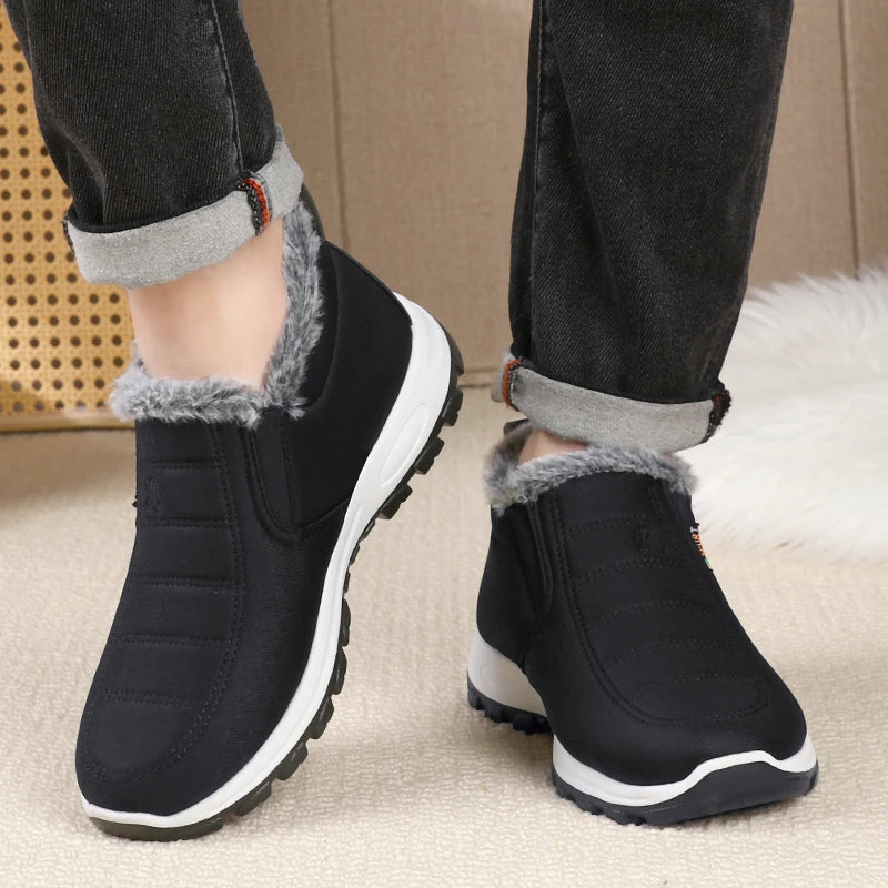 Men's sneakers Outdoors Plush Warm winter waterproof shoes high quality non slip Hiking Ankle Boots Winter shoes for men work