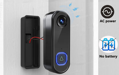 Tuya Video Doorbell 1080P WiFi Wireless Outdoor WaterProof Camera AC Power Security Protection Home Surveillance Alexa Google