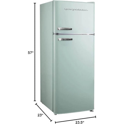 2 Door Apartment Size Refrigerator with Freezer, 7.5 cu ft, Retro, Mint - MarvelouStoree