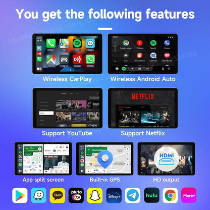 128g Carlinkit Ai Box Android 13 Wireless Carplay HDMI Output Wireless Adapter Android Auto Car Play Qualcomm 6225 Fota Upgrade - MarvelouStoree