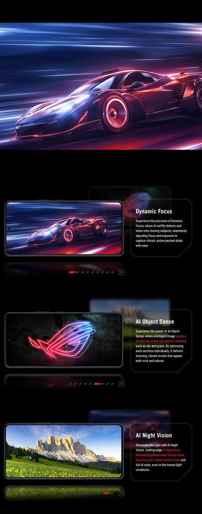 ASUS ROG Phone 9&9pro Gaming Phone Snapdragon Supreme Edition Matrix Liquid Cooling 185HZ Samsung E6 Gaming Screen