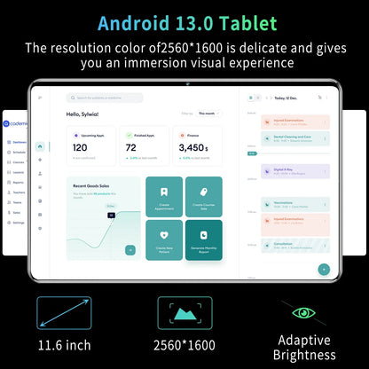 2024 New 11.6 inch Network Android 13.0 Tablet 16GB RAM 1TB ROM 16MP 32MP 10 Core 12000mAh tablet 4 5G Wifi Tablet