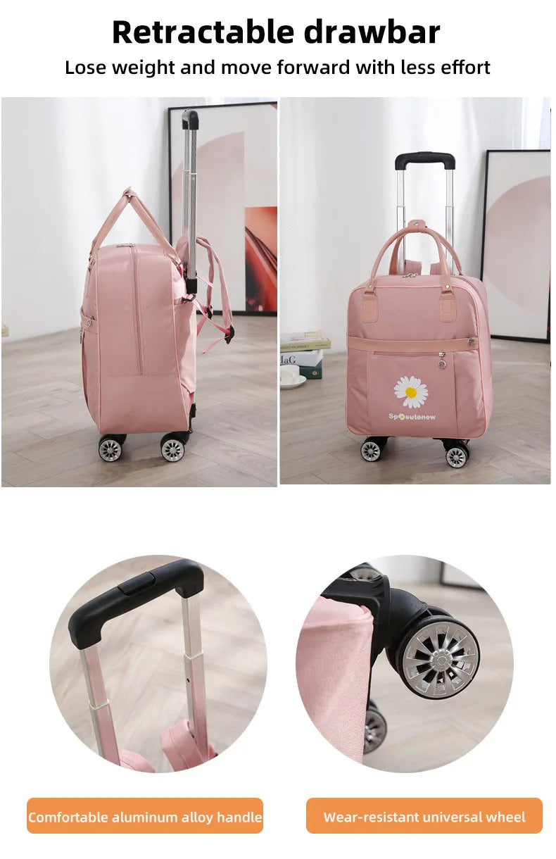 Trolley Travel Bag Universal Wheel Luggage Bag Convenient Boarding Bag Waterproof Backpack Handbag Rolling Trolly Suitcase