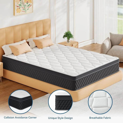 12 Inch Queen Mattress in A Box, Memory Foam Hybrid Mattress with Individually Pocketed Springs for Isolate Motion - MarvelouStoree