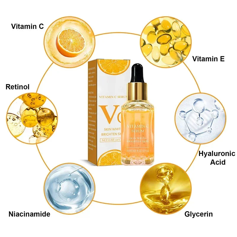 Vitamin C Remove Dark Spots face Serum Whiten Fade Freckles Anti-wrinkle Brighten Moisturize Collagen Korean Face Care Makeup