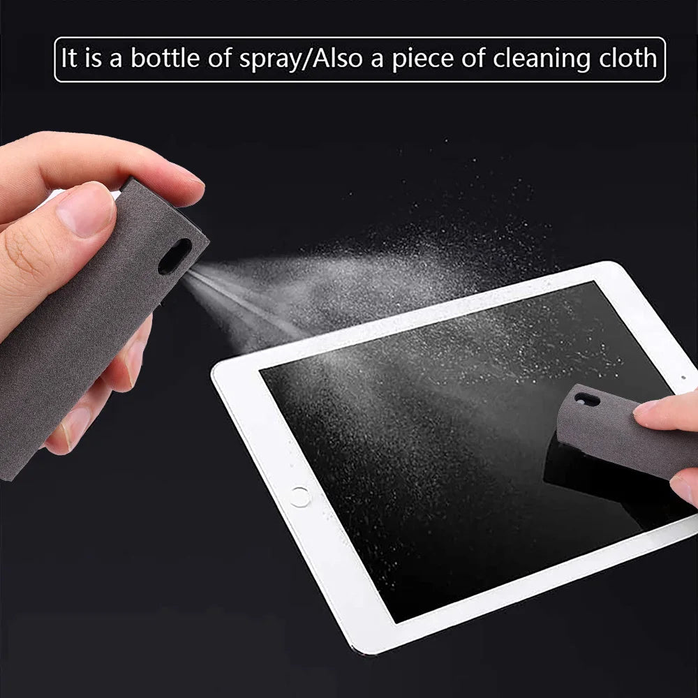 2-in-1 Mobile Phone Screen Spray Bottle Computer Screen Cleaner with Microfiber Cloth Set Cleaning Tools Car Cleaning Supplies