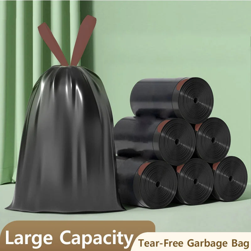 100PCS Drawstring garbage bag, no tear thickening, automatic closing, garbage bag, kitchen bedroom bathroom garbage bag