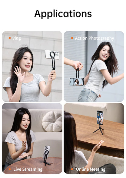 Ulanzi MA30 Carabiner-Mounted Phone Tripod Dual-sided Magnetic Phone Holder for Video Light Outdoor Travel Vlog Livestreaming