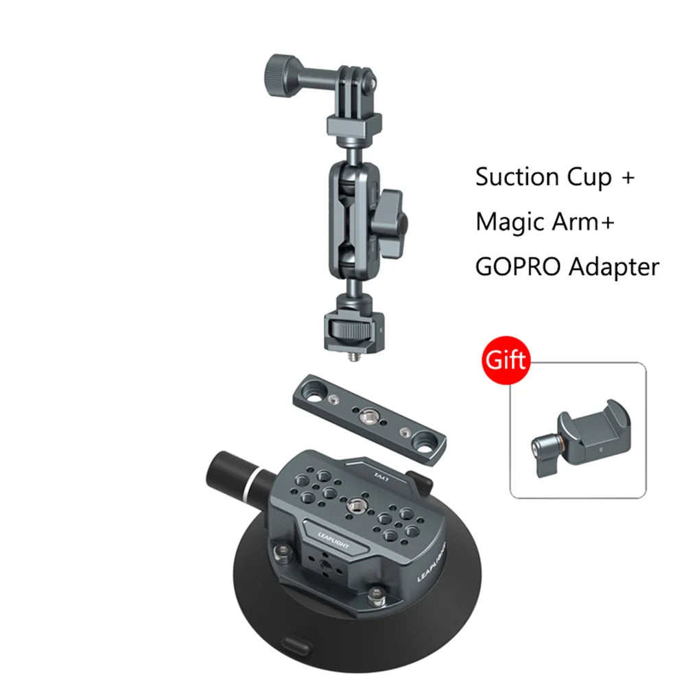 New Hand Pump Car Suction Cup Phone Action Camera Holder W NATO 360 Adjustable 1/4" 3/8"  for Gopro Insta360 DSLR Action Camera