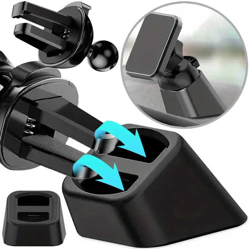 Universal Wireless Car Charger Stand Base Dashboard Mount Auto Mobile Phone Holder Bracket Air Outlet Clip Accessories Air Vent