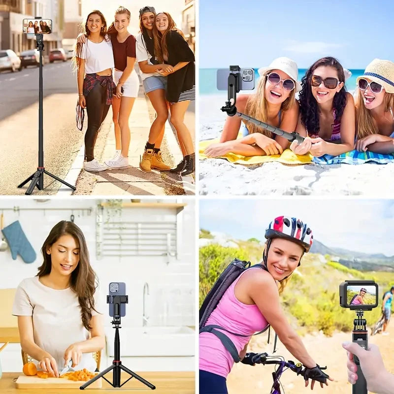 W&O C01 Telescopic Selfie Stick Tripod Monopod Stand Mobile Phone Support Wireless Gimbal Stabilizer For iPhone Android Holder