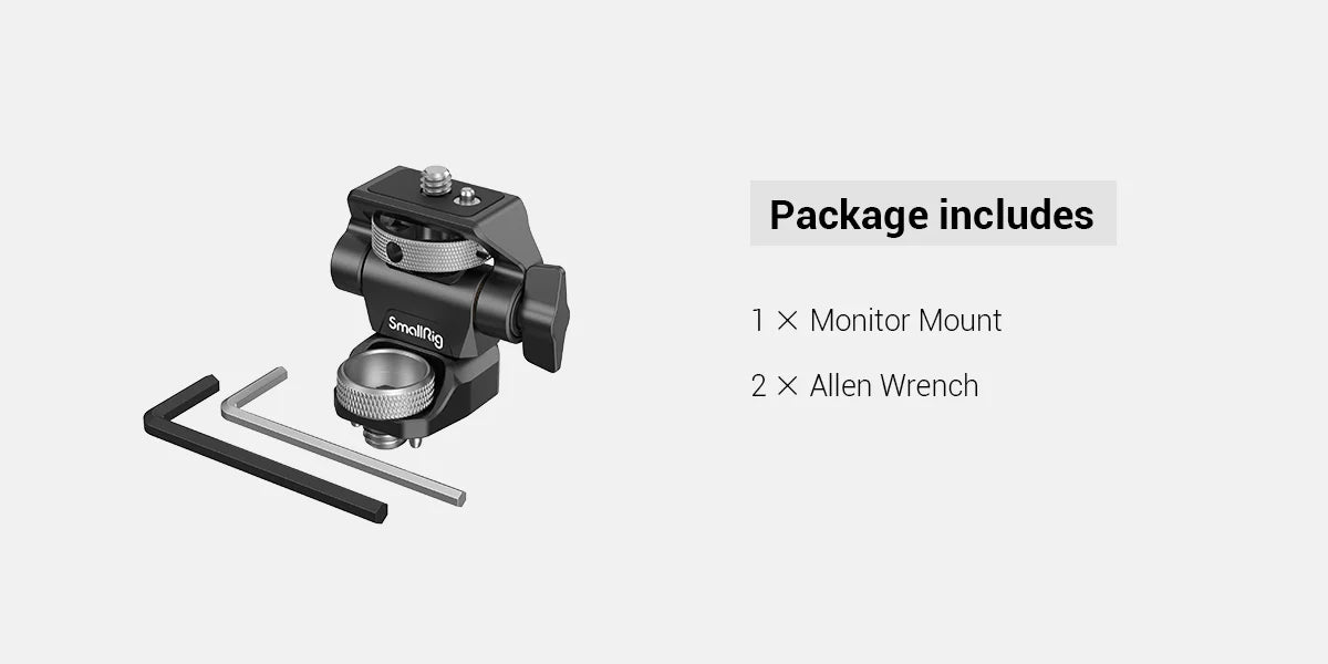 SmallRig DSLR Camera Clamp Swivel and Tilt Adjustable Monitor Mount w/ Screws Mount for Monitor Flash Light DIY Attachment 2903B