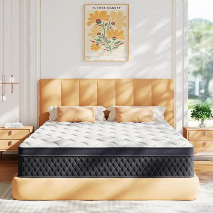 12 Inch Queen Mattress in A Box, Memory Foam Hybrid Mattress with Individually Pocketed Springs for Isolate Motion - MarvelouStoree