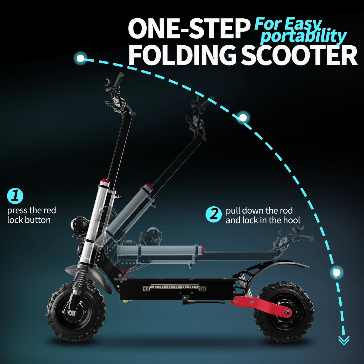 6000W Dual Motor Powerful Electric Scooter 85KM/H Max Speed Folding Electric Scooter 72V 20AH Large-Capacity Battery for Adults