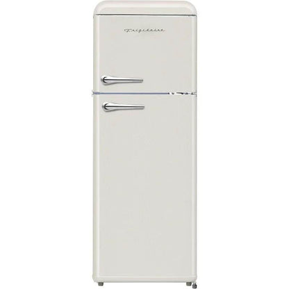 FRIGIDAIRE EFR756-CREAM EFR756, 2 Door Apartment Size Retro Refrigerator with Top Freezer, Chrome Handles, 7.5 cu ft, Cream - MarvelouStoree