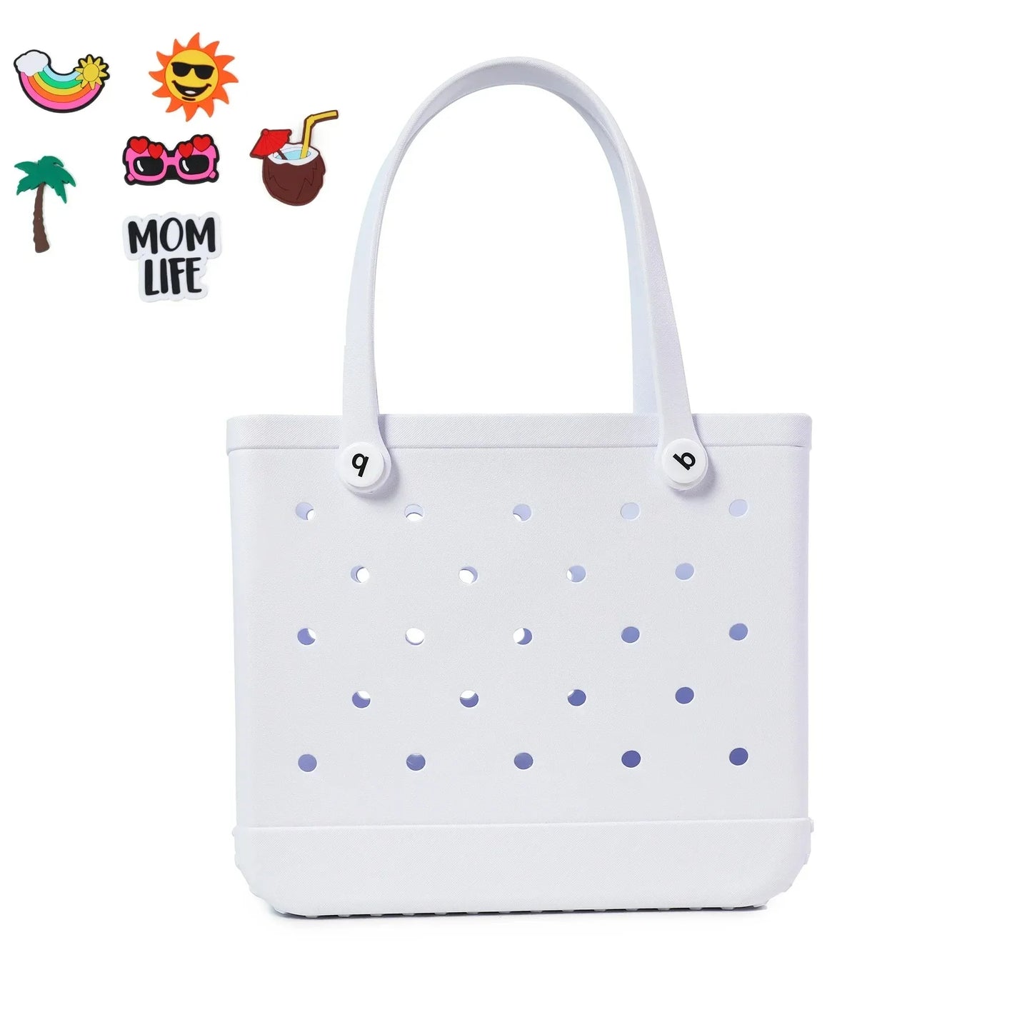 Solid Fashion Hole Durable Waterproof Beach Bag Fashion Rubber Handbag Beach Boat Swimming Sports Shopping Portable Eva Handbag