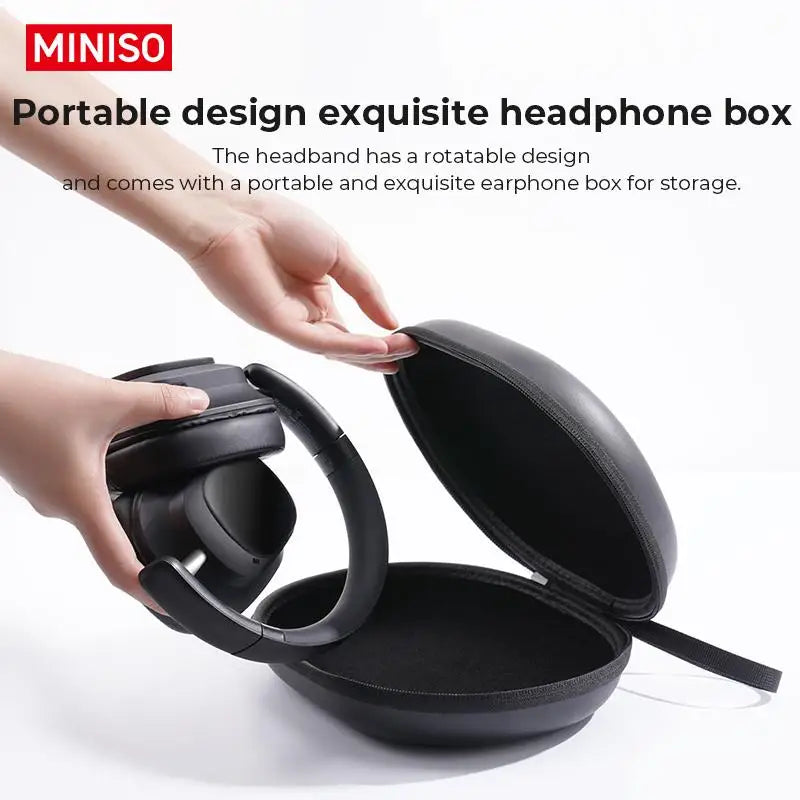 MINISO G90 Wireless Headphones with Built-in Microphone Noise Cancellation Touch Screen Headset,Earbuds Foldable Gaming Headset