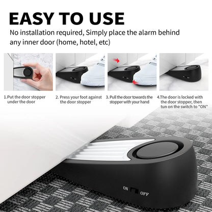 Awapow 2Pcs 130dB Loud Personal Self Defense Alarm Door Stop Alarm Mini Portable Outdoor Travel Safety Protection For Women