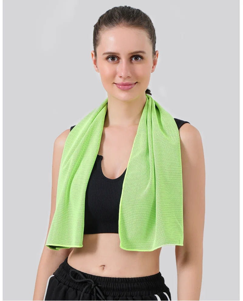 Portable Mini Silica Gel Set Cold Towel Polyester Fiber Outdoor Cooling Towel Fitness sports gym Running quick Dry Cool Towel