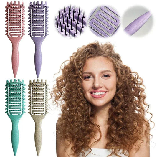 3 in 1 Curl Define Styling Brush Hollow Out Detangling Hair Brush Tangled Hair Comb Shaping Defining Curls Barber Styling Tools - MarvelouStoree