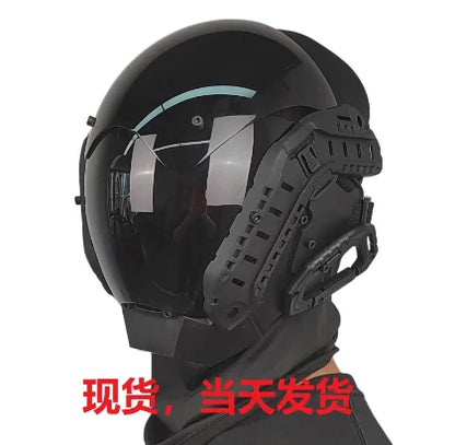 Cyber Mask Cosplay Helmet Advan PROJECT Ninja Style Outfit LED Light Glass Shinobi Adult Toy For Play Cool Punk Game Gift