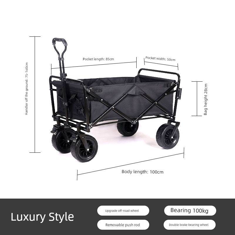 Foldable Four-Wheel Stall Kids Long Outdoor Camp Car - MarvelouStoree