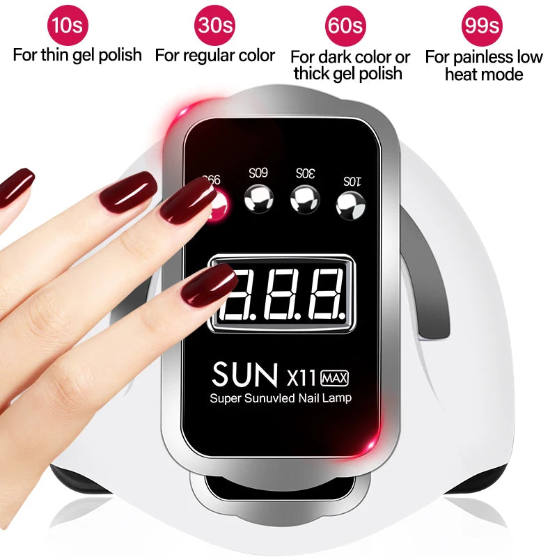 66LEDs Powerful UV LED Nail Dryer For Drying Nail Gel Polish Portable Design With Large LCD Touch Screen Smart Sensor Nail Lamp