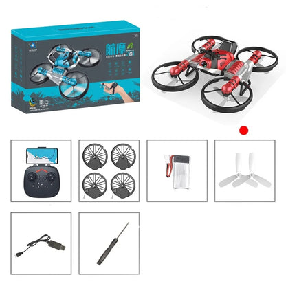 New 2 In1 Foldable RC Drone Motorcycle HD Camera Hand Gesture Helicopter DjiFlying Bike Outdoor Indoor Boy Age 7-12 Gift Box Toy