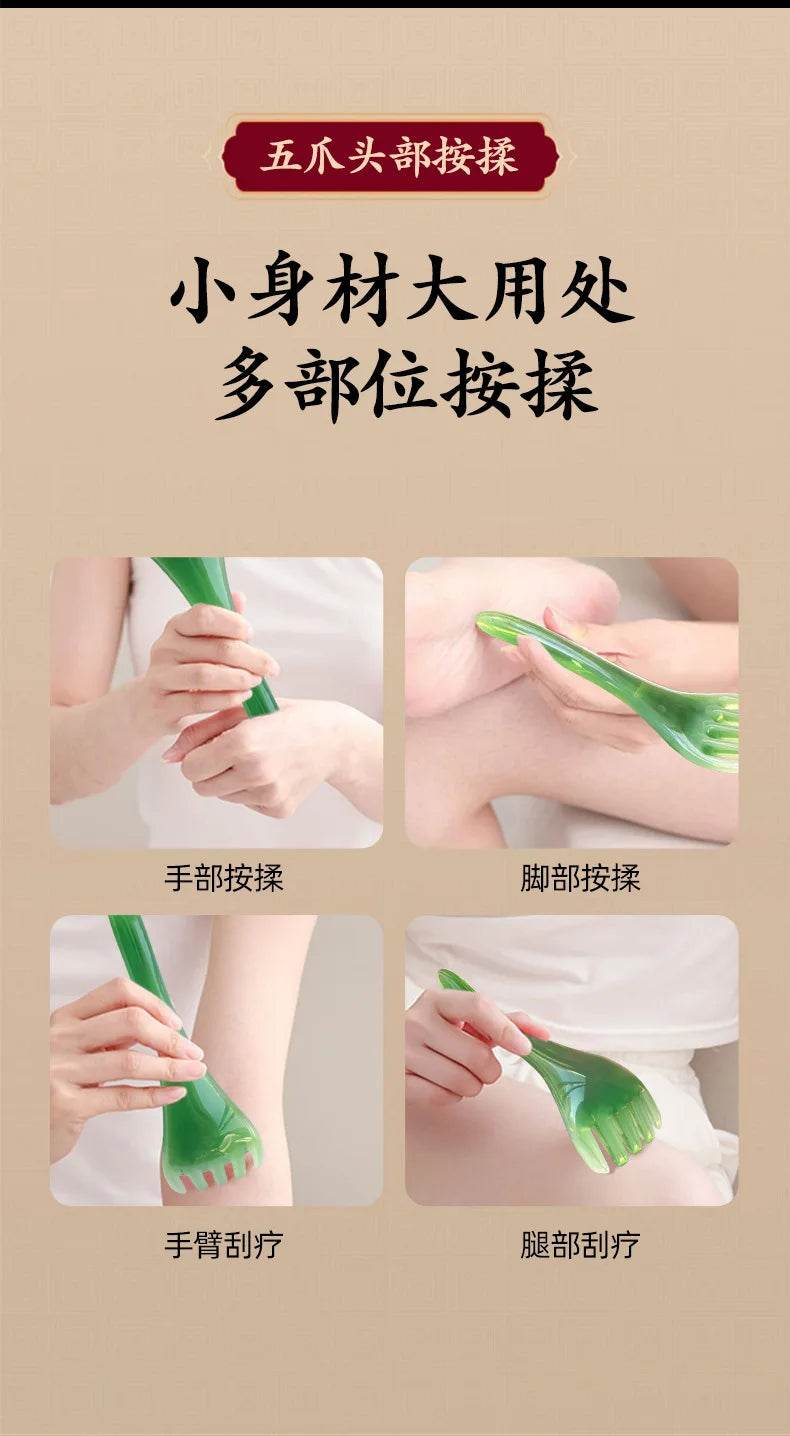 Five-claw Head Massager Scalp Gua Sha Stick for Body Neck Leg Visage Massage Meridian Comb Acupuncture Point Press Massage Tool - MarvelouStoree