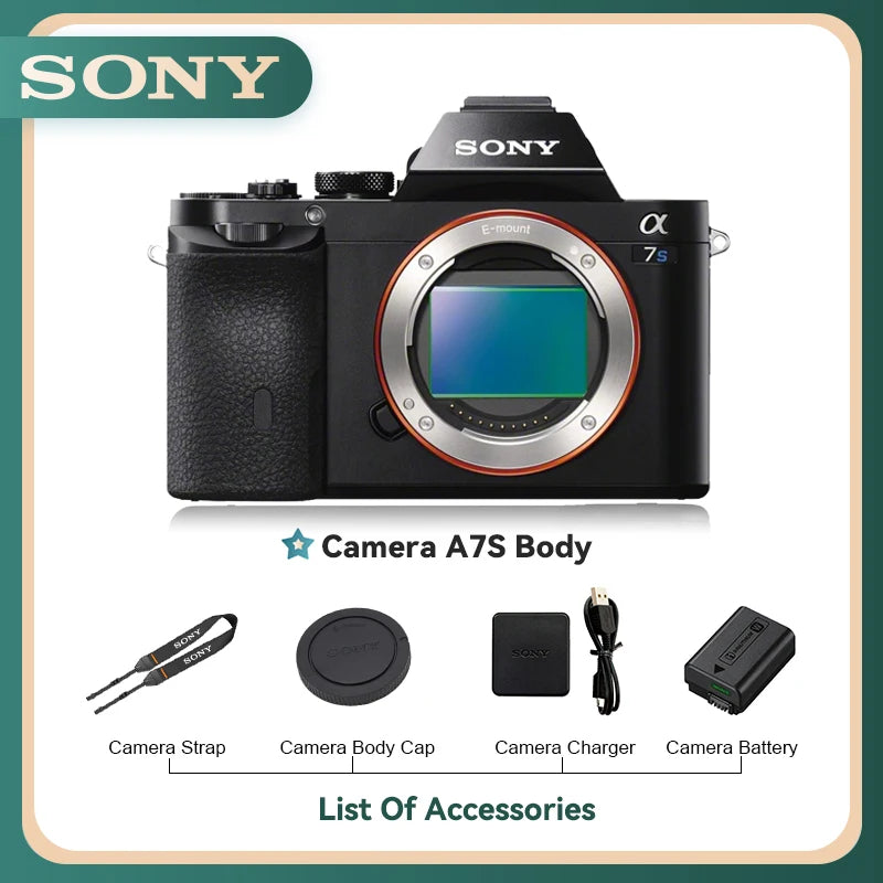 Sony Alpha A7 II A7 III A7S A7R II A7R III Full Frame Mirrorless Camera Digital Compact Camera 4K Professional Photography（Used）