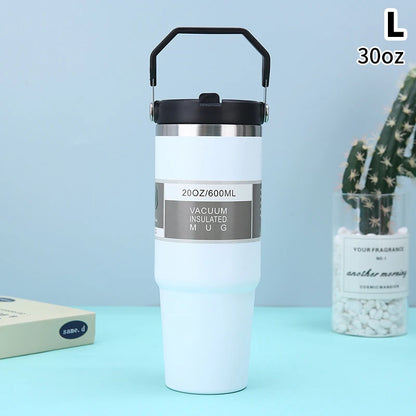 20/30oz Vacuum Insulated Tumbler Stainless Steel Coffee Cold Cup With Straw Insulated Water Bottle Thermal Water Tumbler Cup