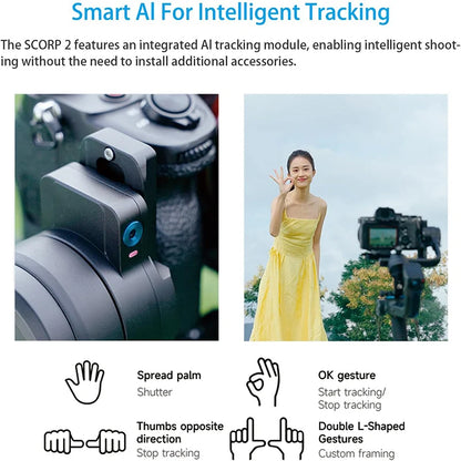 SCORP 2[Official]Camera Gimbal Stabilizer Built-in AI Tracker Upgrade Joystick Touch Screen for Mirrorless DSLR Camera