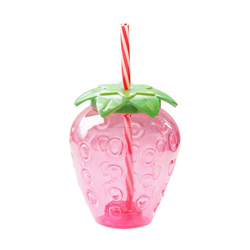 500 ml Water Bottle Cup With Straw Cute Strawberry Shape Leak-Proof Tumbler Juice Mug Drinking Tools Drinkware Photography Pops