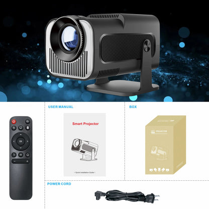 HY320Mini 720P Android 11 4K Home Projector 320ANSI Dual band Wifi6 Wireless 5.0 Cinema Outdoor Portable 180 ° Rotating Projecto