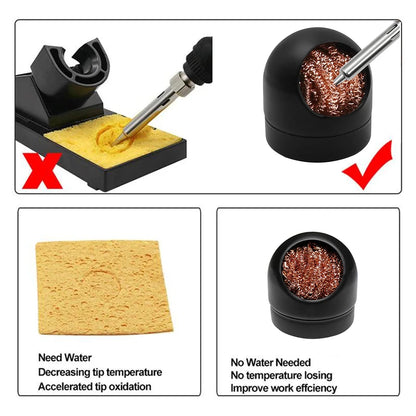 TS101 Soldering Iron Tip KIT Cleaner Desoldering Cleaning Ball Welding Mesh Filter Metal Wire Stand Steel Ball Tin Remover Tools