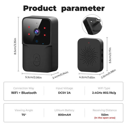 WiFi Video Doorbell Wireless HD Camera PIR Motion Detection IR Alarm Security Smart Home Door Bell WiFi Intercom for Home