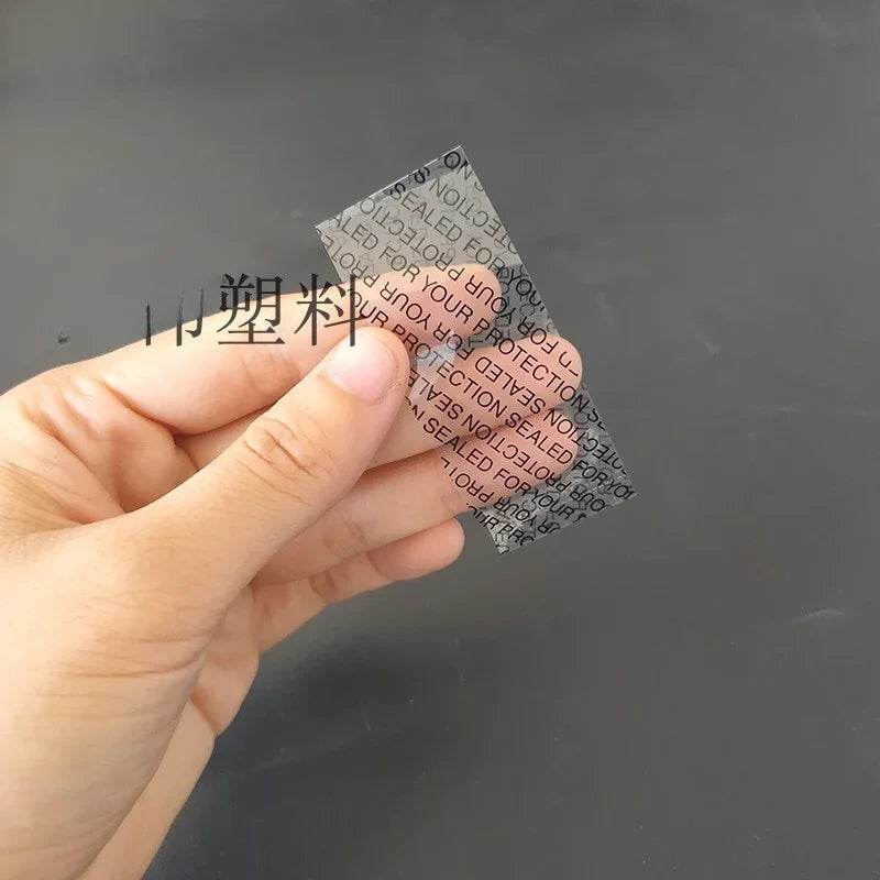 200pcs Medicine Bottle Mouth Plastic Sealing Film Black English Printed Heat Shrink Film Transparent Easy To Tear Sealing Sleeve