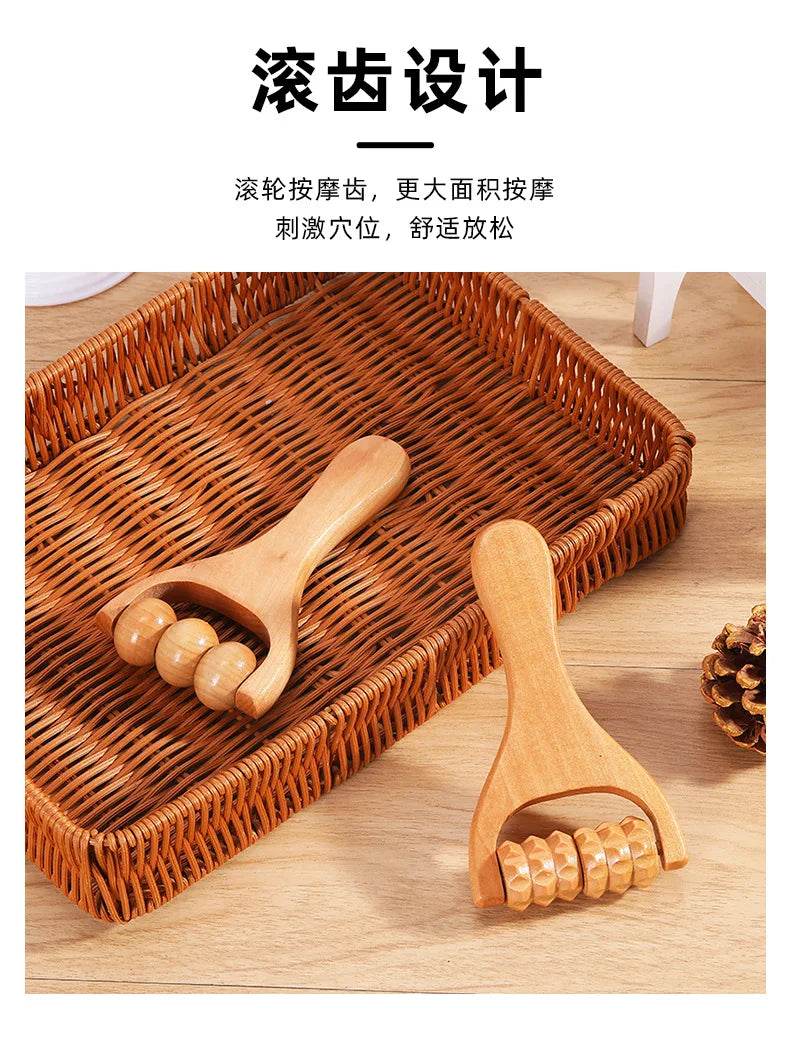 Mini Wooden Roller Massager Neck Shoulder Leg Universal Hand Massager Massage Tool Acupoint Foot Massager Muscle Pain Relief