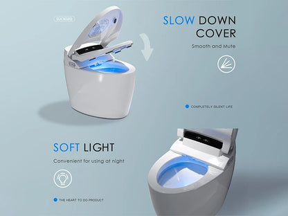 Smart Toilet, One Piece Bidet Toilet for Bathrooms, Toilet with Warm Water Sprayer & Dryer,Auto Smart Toilet with LED Display