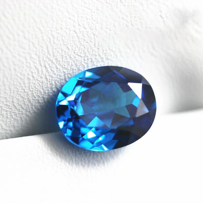 Corundum Ceylon Sea Blue Sapphire Gems Circular Shape Cushion Faceted Cut Loose Aquamarine Gemstone Set Gift Box