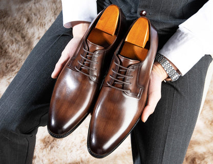 Luxury Mens Leather Shoes High Quality Men's Shoes Pointed Oxford Wedding Leather Men Dress Shoes 2024 Gentleman Office Man Shoe