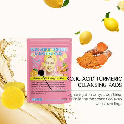 NEW High-end 40ps Turmeric Kojic Acid Cleansing Exfoliating Pads Sponges Balance Skin Remove Keratin Excess Skin Care Facia P1S0