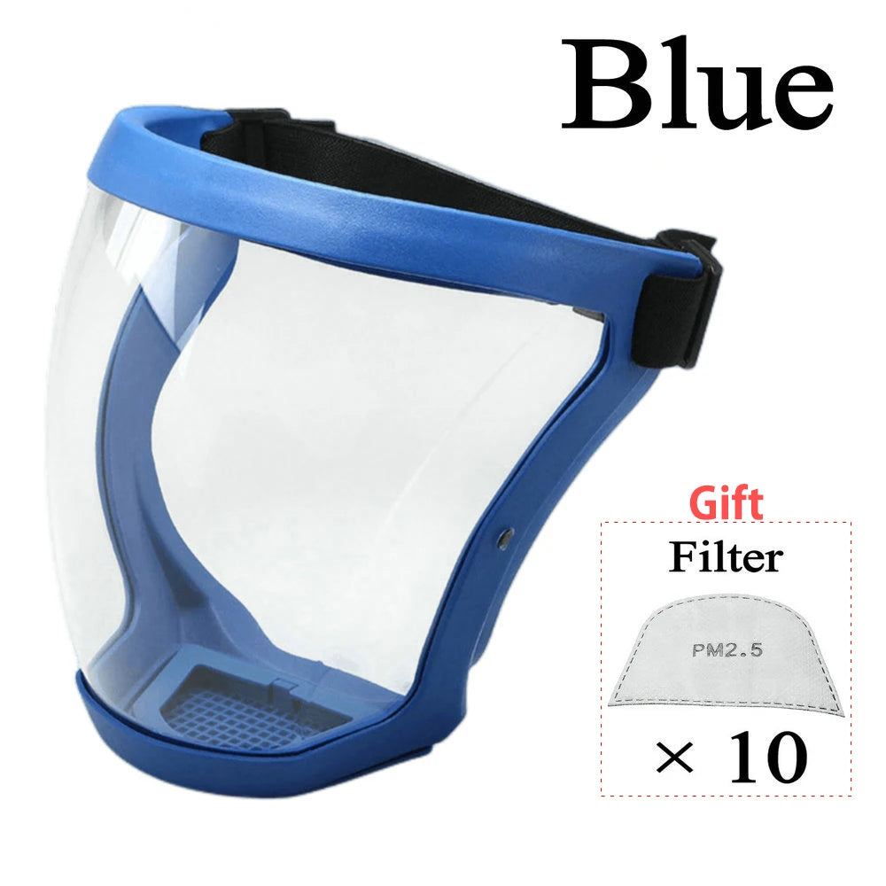 Transparent Facial Shield Dustproof Work Protection Mask Full Face Protector Shield Face Protective Screen Outdoor Safety Mask