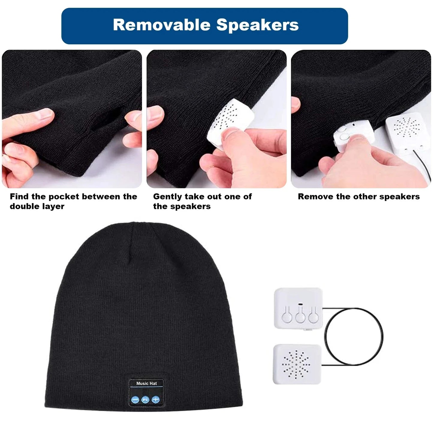 Music Earphone Hat Rechargeable Bluetooth Headphone Wireless Smart Cap Headset Warm Beanie Speaker Hunting Camping Running