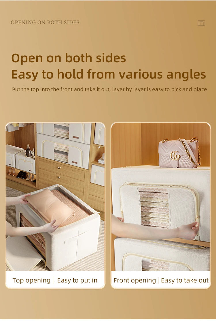 Cloth Storage Box, Fabric Clothing, Moving and Organizing Box, Folding Wardrobe, Dormitory Storage Basket, Household Use