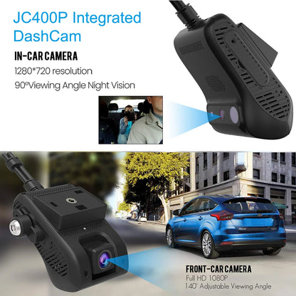 JC400P 4G GPS DashCam Live Car DVR JIMIMAX Wifi Hotspot 2 Stream Video Cut-Off Fuel 1080P Recorder Front & Inside Car Camera APP