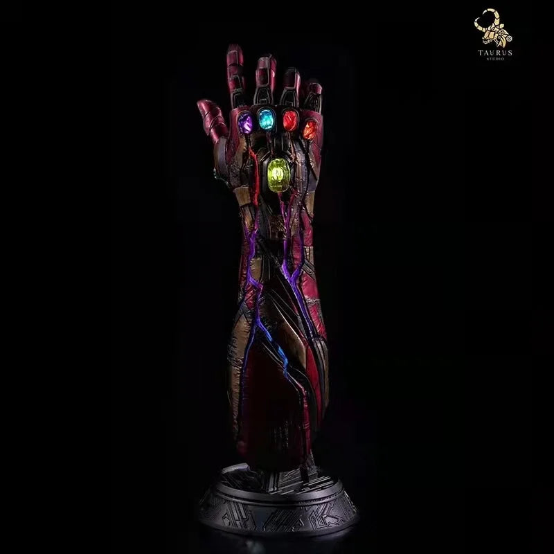 60cm Marvel Statue Iron Man Mk85 Luminescent Nano Infinity Glove Model Action Figures Gk Decoration Birthday Gifts Toys