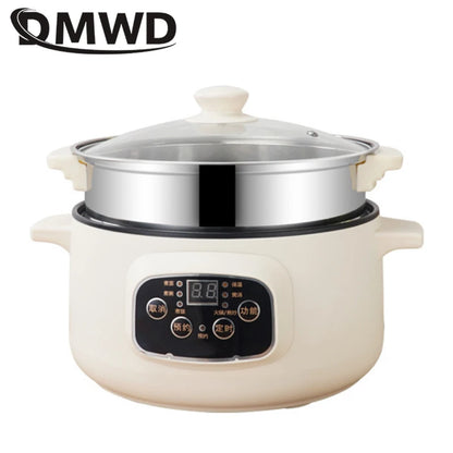 DMWD 3L 110V 220V Non-stick rice cooker Multifunctional hotpot with steamer insulation fast heating electric multiccoker 2 layer