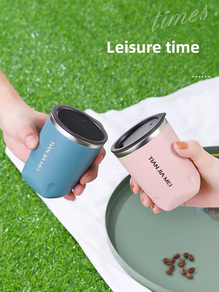 300ml Stainless Steel Coffee Mug Leak-Proof Travel Thermal Vacuum Flask Insulated Cup Milk Tea Water Bottle Tumbler Drinkware