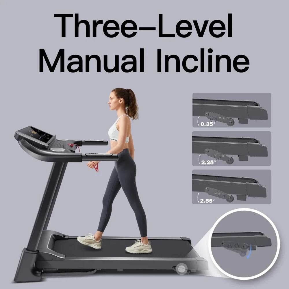 Treadmill Folding Incline with Pulse Sensors, 3.0 HP Quiet Brushless, 8.7 MPH, 300 lbs Capacity, Fitness Home Auto Treadmill - MarvelouStoree